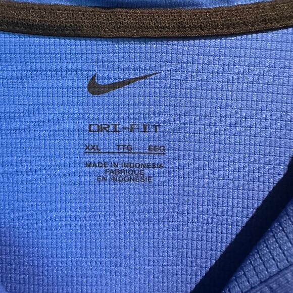 Nike Dri-Fit Size XXL Royal Blue Polo Swoosh Golf Casual Work Office Easy Care - Picture 3 of 7